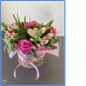 Valentines Hat Box Arrangement - modern and sophisticated