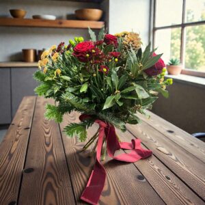 Mulled Wine Christmas hand tied bouquet - a beautiful festive gift